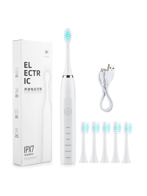 Five-speed adjustable soft-bristle electric toothb...