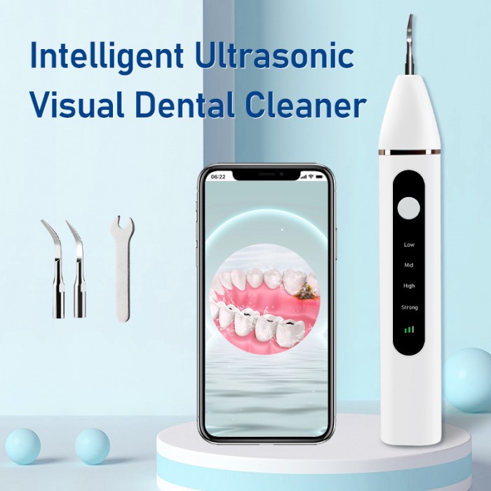 WIFI link, visual ultrasonic scaler (USB charging), tooth brushing, tartar removal, tartar removal set