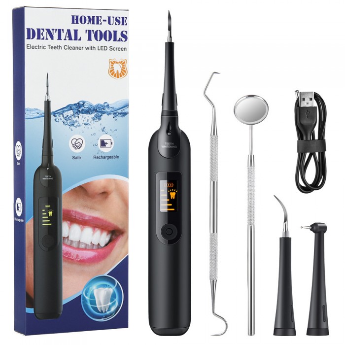 Multifunctional ultrasonic scaler (USB rechargeable), tooth brushing, calculus removal, tartar removal set