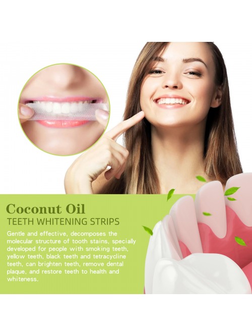 Coconut oil whitening tooth strips (50 pieces in a value pack), extracted from natural plants, whiten teeth quickly