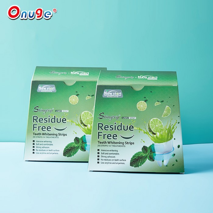 9D lime flavored whitening tooth strips (14 pairs, half a month’s supply), keep your breath fresh