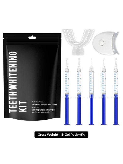 Home gel cold light teeth whitening device, teeth cleaning and whitening kit (including 5 gels)